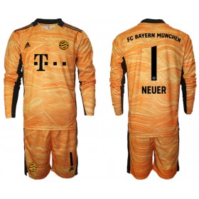 Koszulka Bayern Monachium Manuel Neuer 1 Bramkarska Dziecięcy Domowe Stroje Piłkarskie 2021/22 Długi Rękaw